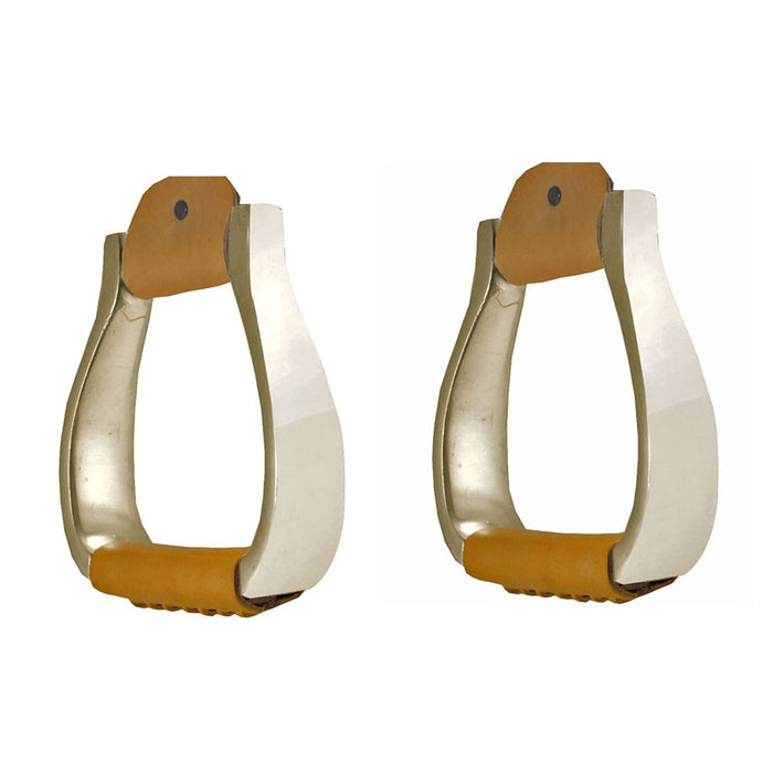 Aluminum Oxbow Stirrup with Wide Leather Band
