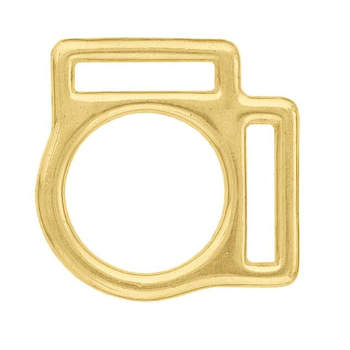 #369 2-Loop Solid Brass Halter Square 1"