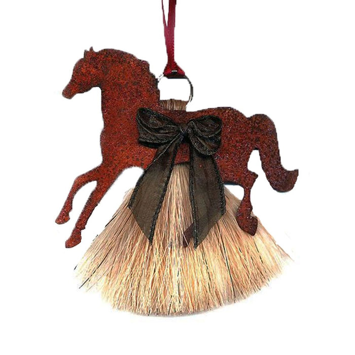 Cowboy Collectibles Horsehair with Tin Prancing Horse Ornament