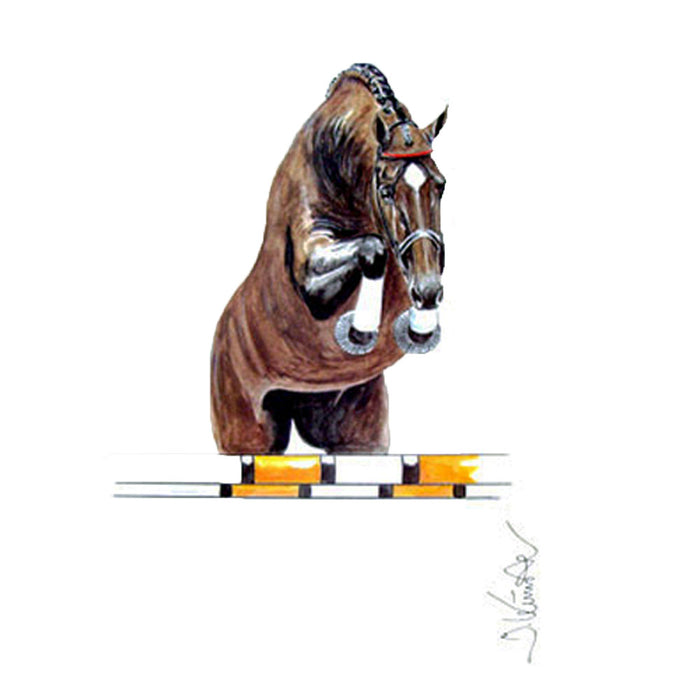 Amaretto (Jumping Horse) Horse 19.75" X 27.5" Print