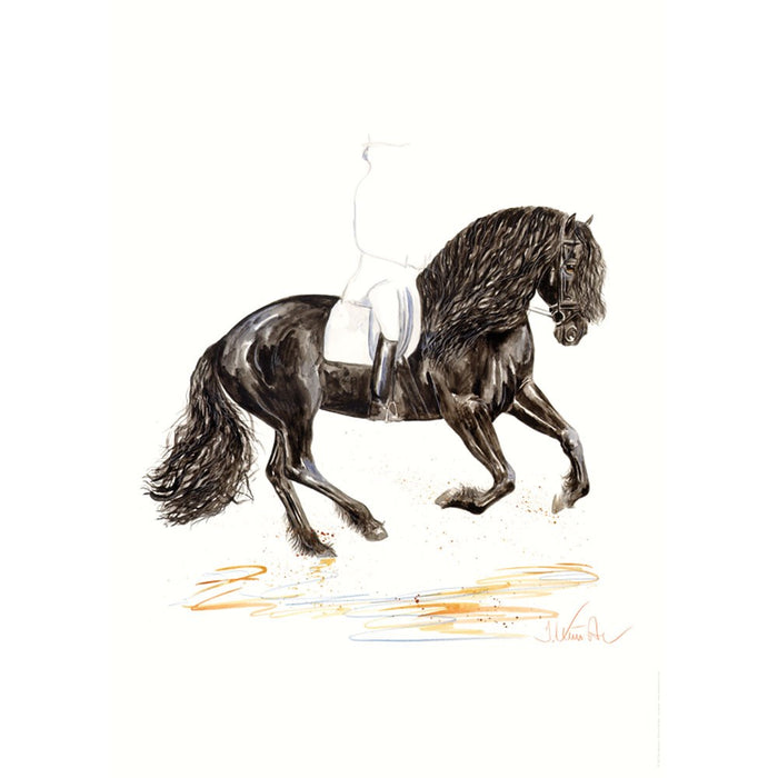 Osiris (Friesian) Horse 19.75" X 27.5" Print