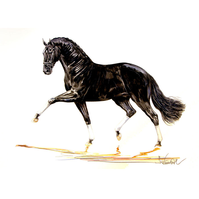 Bordeaux (Dressage) Horse 19.75" X 27.5" Print