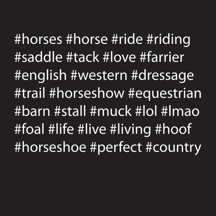 "#Horses" Humorous T-Shirt - Black