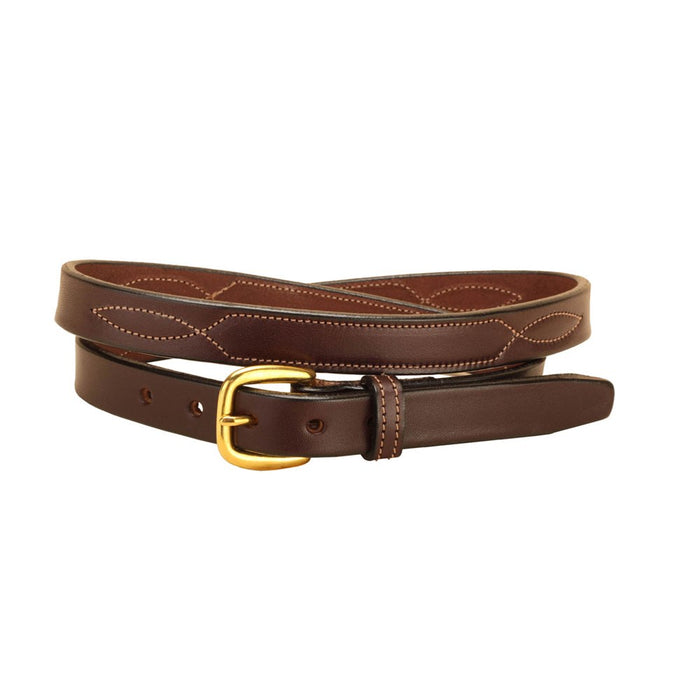 Tory Leather 3/4" Repeated Stitch Pattern Belt